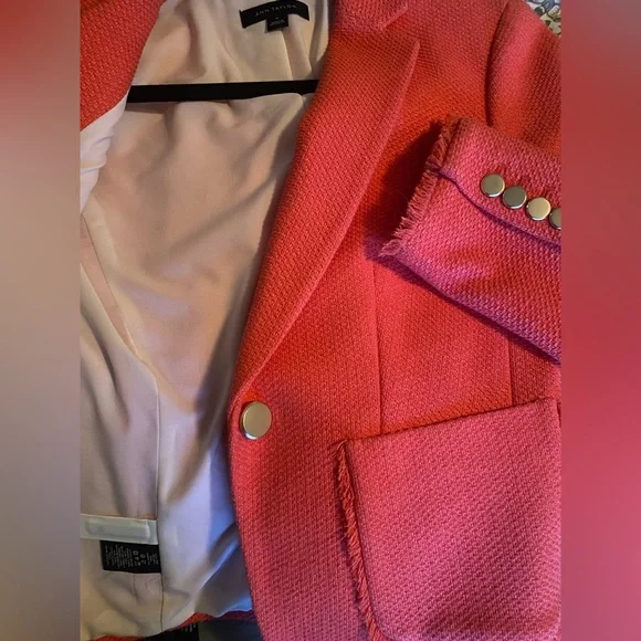 Ann Taylor Coral Pink Tweed Blazer - NWOT - Picture 6 of 6